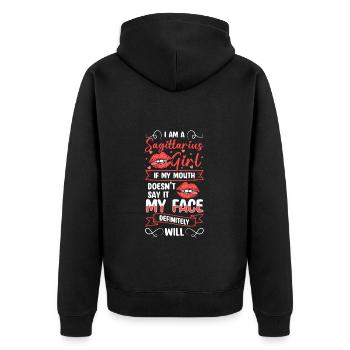 Schütze Sterne Konstellation - Unisex Premium Bio Zip Hoodie - Schwarz - Hinten - Nico (187cm)