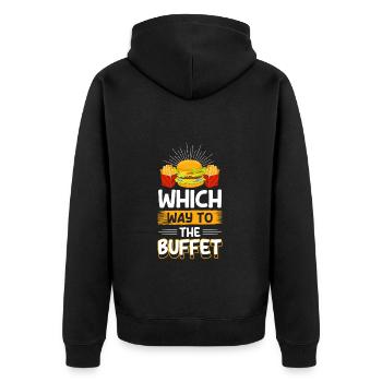Tout ce que vous pouvez manger Fest Catering Vielesser - Veste à capuche bio Premium Unisexe - noir - Dos - Nico (187cm)