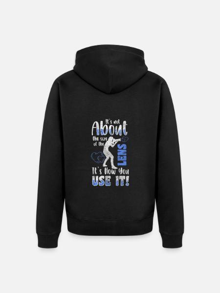 Camera Heartbeat - Unisex Premium Organic Zip Hoodie - black