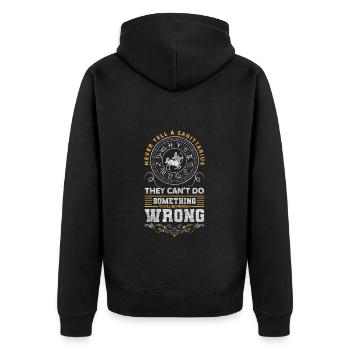 Sternzeichen Dezember Geburt Sterne - Unisex Premium Bio Zip Hoodie - Schwarz - Hinten - Nico (187cm)