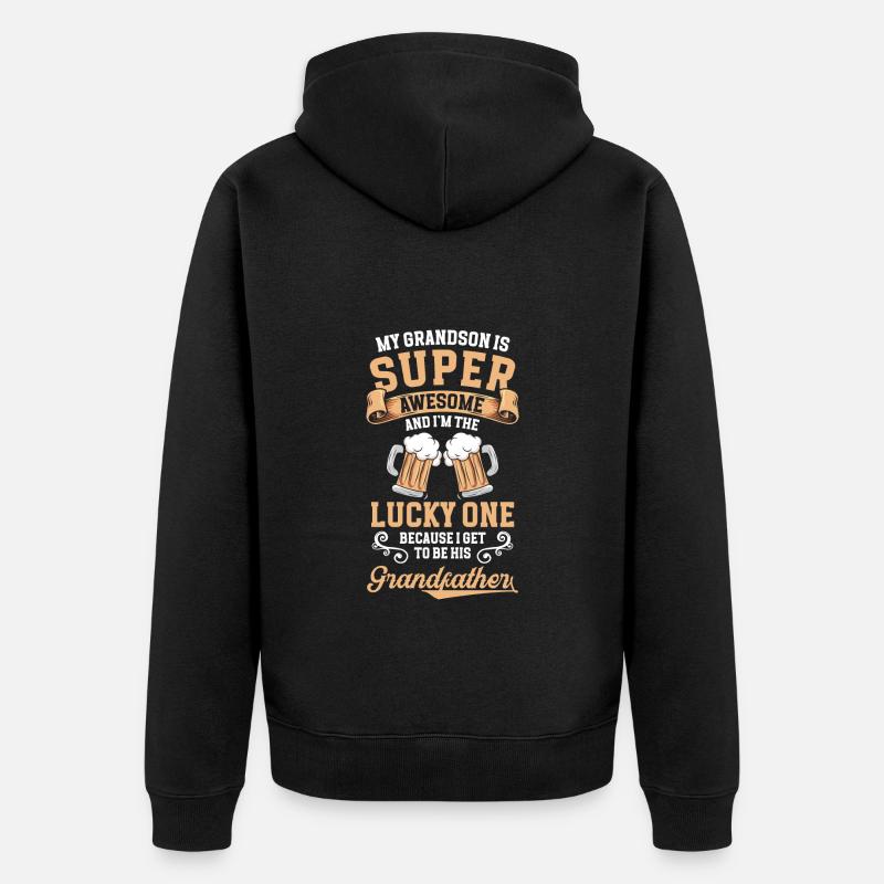 Grand-mère Petit-enfant Naissance - Veste à capuche bio Premium Unisexe - noir