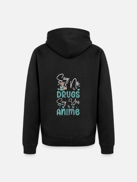 Anime Comic Senpai Waifu - Unisex Premium Organic Zip Hoodie - black
