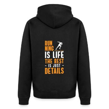 Marathon runner endurance jogging triathlete - Unisex Premium Organic Zip Hoodie - black - Back - Nico (187cm)