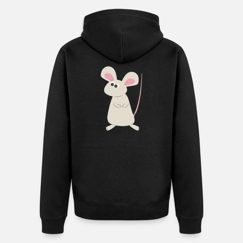 Cleveres Mäuschen - Unisex Premium Bio Zip Hoodie - Schwarz
