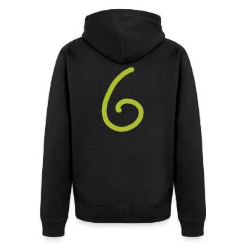 6 Numéro six chiffre vert Anniversaire - Veste à capuche bio Premium Unisexe - noir - Dos - Nico (187cm)