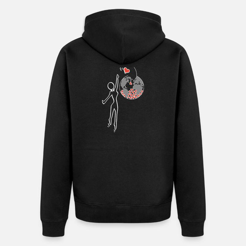 Give love - Unisex Premium Organic Zip Hoodie - black