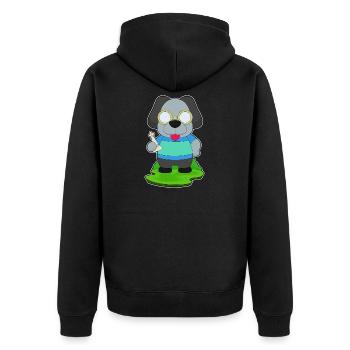Chien Pièces d’échecs Queen Chess - Veste à capuche bio Premium Unisexe - noir - Dos - Nico (187cm)