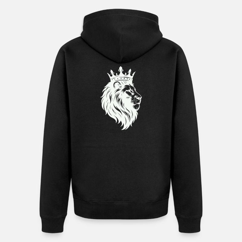 Couronne du Roi Lion - Veste à capuche bio Premium Unisexe - noir