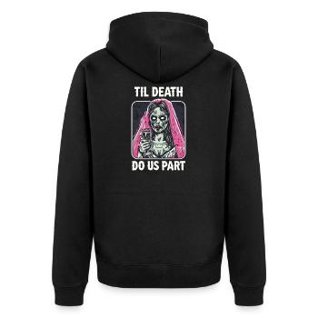 Bride or The Bachelor Party Gift Zombie Bride - Unisex Premium Organic Zip Hoodie - black - Back - Nico (187cm)