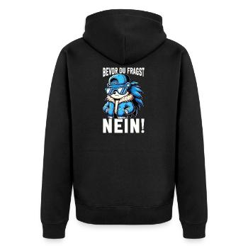 Avant de demander No Hedgehog Mauvaise humeur - Veste à capuche bio Premium Unisexe - noir - Dos - Nico (187cm)