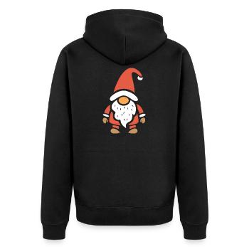 Dessin animé mignon de nain de Noël - Veste à capuche bio Premium Unisexe - noir - Dos - Nico (187cm)