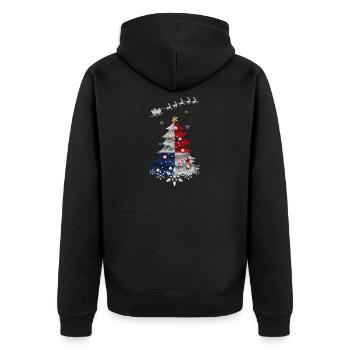 Christmas tree with Panama flag - Unisex Premium Organic Zip Hoodie - black - Back - Nico (187cm)