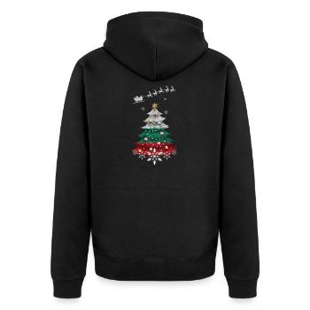 Christmas tree with Bulgaria flag - Unisex Premium Organic Zip Hoodie - black - Back - Nico (187cm)