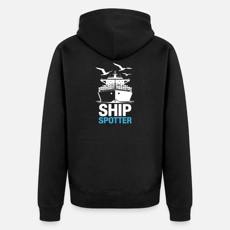 Spotter de navire Passion Maritime - Veste à capuche bio Premium Unisexe - noir