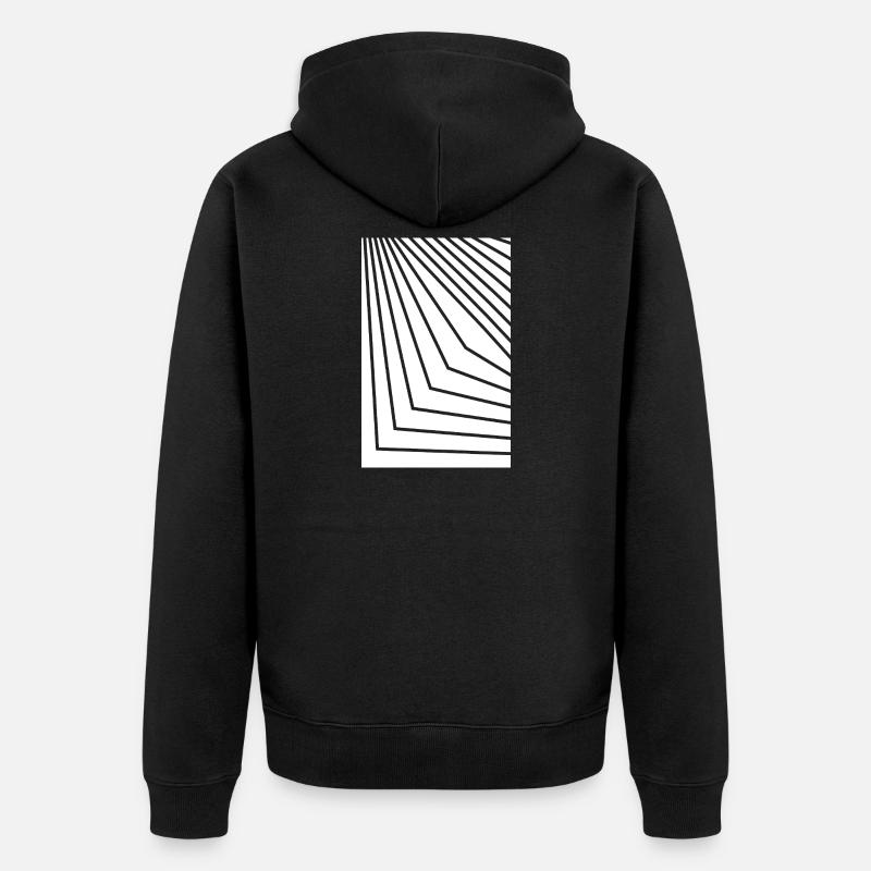 Angular Concentric Lines - Unisex Premium Organic Zip Hoodie - black