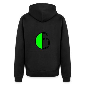 6 ANS. 6e ANNIVERSAIRE. ANNIVERSAIRE 6 ANS. 6 - Veste à capuche bio Premium Unisexe - noir - Dos - Nico (187cm)