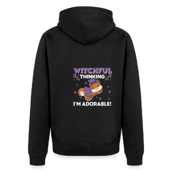 Eichhörnchen Halloween Hexe Hexen I'm Adorable - Unisex Premium Bio Zip Hoodie - Schwarz - Hinten - Nico (187cm)