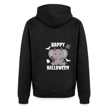 Elephant Happy Halloween Cute Devil Kids Costume - Veste à capuche bio Premium Unisexe - noir - Dos - Nico (187cm)
