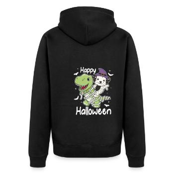Dalmatien Happy Halloween T-Rex Mummy Costume - Veste à capuche bio Premium Unisexe - noir - Dos - Nico (187cm)