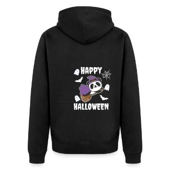Panda Joyeux Halloween Sorcière Enfants Sorcières Costume - Veste à capuche bio Premium Unisexe - noir - Dos - Nico (187cm)