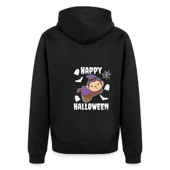 Singe Happy Halloween Witch Déguisement de sorcière pour enfants - Veste à capuche bio Premium Unisexe - noir - Dos - Nico (187cm)