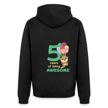 Suricate pour les enfants de 5 ans de cinq ans - Veste à capuche bio Premium Unisexe - noir - Dos - Nico (187cm)