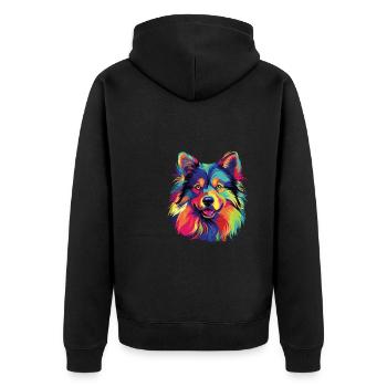 Aquarelle colorée suédoise de Laponie - Veste à capuche bio Premium Unisexe - noir - Dos - Nico (187cm)