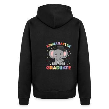 Kids Kindergarten graduate Elefant Graduation - Unisex Premium Bio Zip Hoodie - Schwarz - Hinten - Nico (187cm)