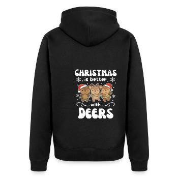 Noël, c’est mieux avec les cerfs - Veste à capuche bio Premium Unisexe - noir - Dos - Nico (187cm)