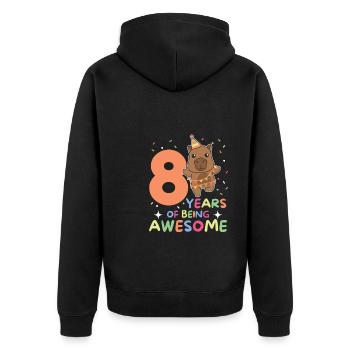 Capybara pour les enfants de 8 ans et de huit ans - Veste à capuche bio Premium Unisexe - noir - Dos - Nico (187cm)