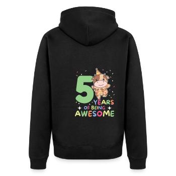 Vache pour les enfants de 5 ans - Veste à capuche bio Premium Unisexe - noir - Dos - Nico (187cm)