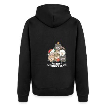 Joyeux Noël Alpaga Réveillon de Noël Alpagas - Veste à capuche bio Premium Unisexe - noir - Dos - Nico (187cm)