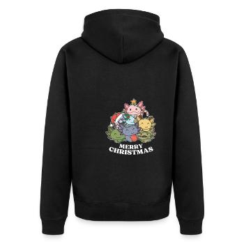 Joyeux Noël Axolotl Réveillon de Noël Axolotls - Veste à capuche bio Premium Unisexe - noir - Dos - Nico (187cm)