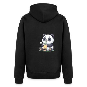 Kawaii Pandas Bubble Tea Boba Panda - Veste à capuche bio Premium Unisexe - noir - Dos - Nico (187cm)