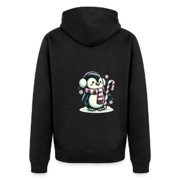 Pingouin Noël Animaux Pingouins mignons - Veste à capuche bio Premium Unisexe - noir - Dos - Nico (187cm)