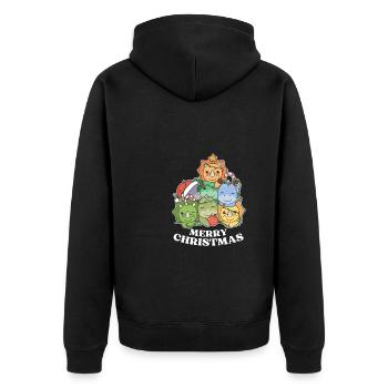 Joyeux Noël Dinosaures Réveillon De Noël Dinos - Veste à capuche bio Premium Unisexe - noir - Dos - Nico (187cm)