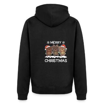 Merry Christmas Bear Christmas Eve Bears - Unisex Premium Organic Zip Hoodie - black - Back - Nico (187cm)