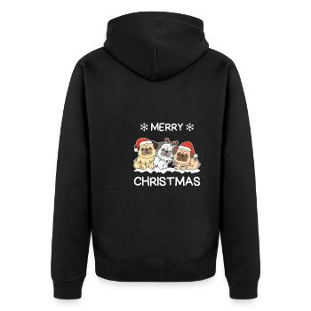 Joyeux Noël Carlin Chiens de la veille de Noël - Veste à capuche bio Premium Unisexe - noir - Dos - Nico (187cm)