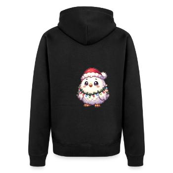 Père Noël chapeau Noël guirlandes lumineuses poulet - Veste à capuche bio Premium Unisexe - noir - Dos - Nico (187cm)