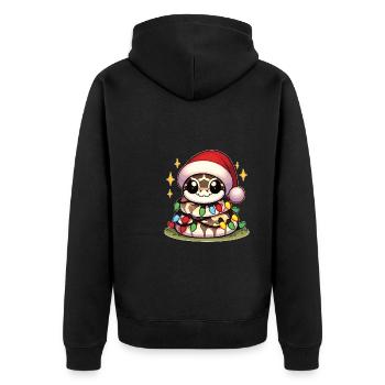 Père Noël chapeau Noël guirlandes lumineuses Python - Veste à capuche bio Premium Unisexe - noir - Dos - Nico (187cm)