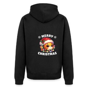 Père Noël chapeau Noël guirlandes lumineuses poisson rouge - Veste à capuche bio Premium Unisexe - noir - Dos - Nico (187cm)