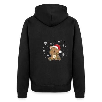 Quokka Noël Hiver Animaux Quokkas - Veste à capuche bio Premium Unisexe - noir - Dos - Nico (187cm)