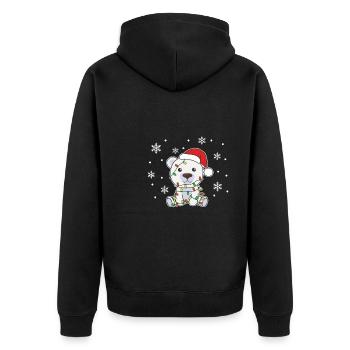 Polar Bear, Christmas, Winter, Animals, Polar Bears - Unisex Premium Organic Zip Hoodie - black - Back - Nico (187cm)