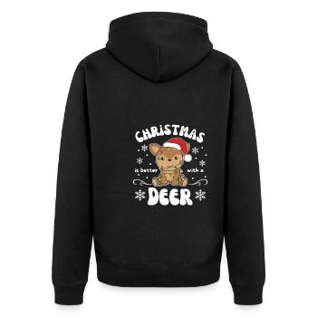 Noël, c’est mieux avec un chevreuil - Veste à capuche bio Premium Unisexe - noir - Dos - Nico (187cm)