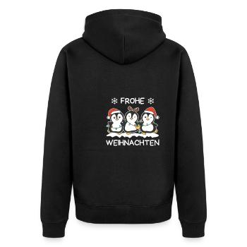 Joyeux Noël Pingouin Réveillon de Noël Pingouins - Veste à capuche bio Premium Unisexe - noir - Dos - Nico (187cm)