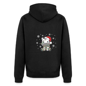 Zebra Christmas Winter Animals Zebra - Unisex Premium Organic Zip Hoodie - black - Back - Nico (187cm)