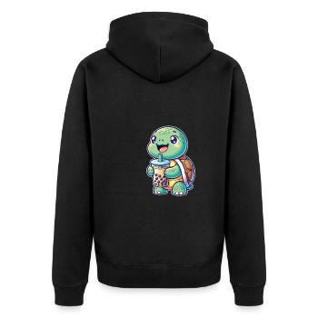 Kawaii Turtles Bubble Tea Boba Turtle - Veste à capuche bio Premium Unisexe - noir - Dos - Nico (187cm)