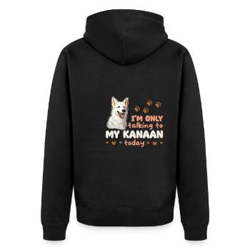 ich spreche heute nur mit meinem Kanaan - Unisex Premium Bio Zip Hoodie - Schwarz - Hinten - Nico (187cm)