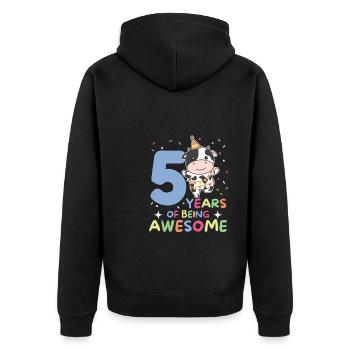 Vache pour les enfants de 5 ans - Veste à capuche bio Premium Unisexe - noir - Dos - Nico (187cm)
