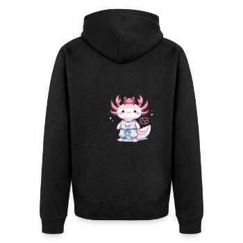 L’axolotl comme signe du zodiaque Cancer - Veste à capuche bio Premium Unisexe - noir - Dos - Nico (187cm)